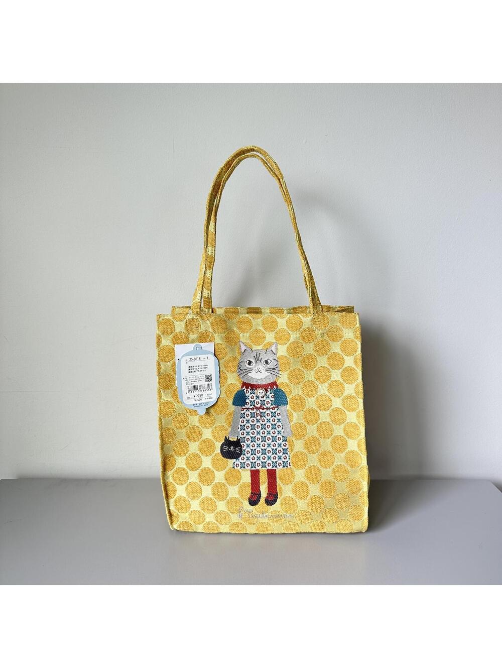 Kusuguru Japan Nago Cat Embroidered Small Tote NWT